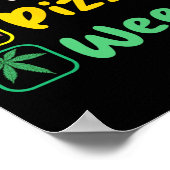 愛好家のハロウィーンのためのファンティーフットボールピザ雑草 ポスター (角)