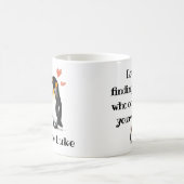 愛好家の場合、ペンギン引用文、名前の追加、カスタム コーヒーマグカップ (中央)