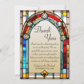 愛好家タロットステンドグラススタイルヨーロッ結婚パ サンキューカード (裏面)