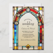 愛好家タロットステンドグラススタイルヨーロッ結婚パ 招待状 (裏面)