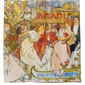 愛好家、アルフォンスミュシャ シャワーカーテン (正面)