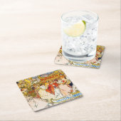 愛好家、アルフォンスミュシャ スクエアペーパーコースター (インサイチュ)