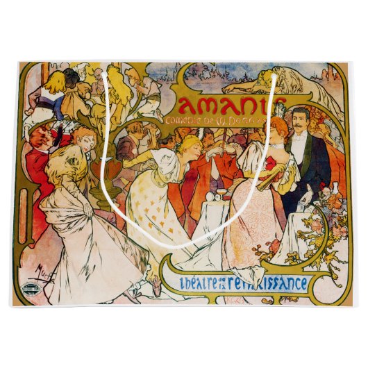 愛好家、アルフォンスミュシャ ラージペーパーバッグ (正面)