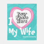 愛妻の結婚記念日のカップル写真が好き フリースブランケット (正面)