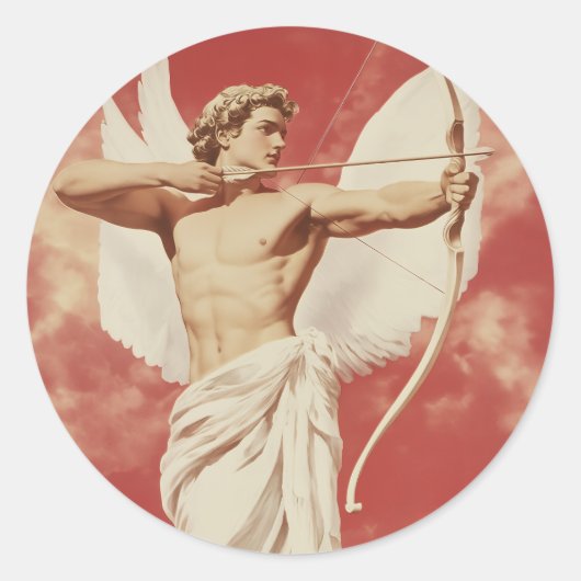 愛威厳のあるとパスのシンボル – 天使のような射手 ラウンドシール (正面)