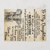 愛娘への愛らしい手紙 | 素敵なプレゼント 案内ポストカード (正面)