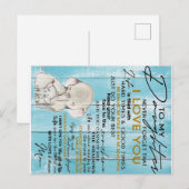 愛娘への愛らしい手紙、素敵な贈り物 案内ポストカード (正面/裏面)