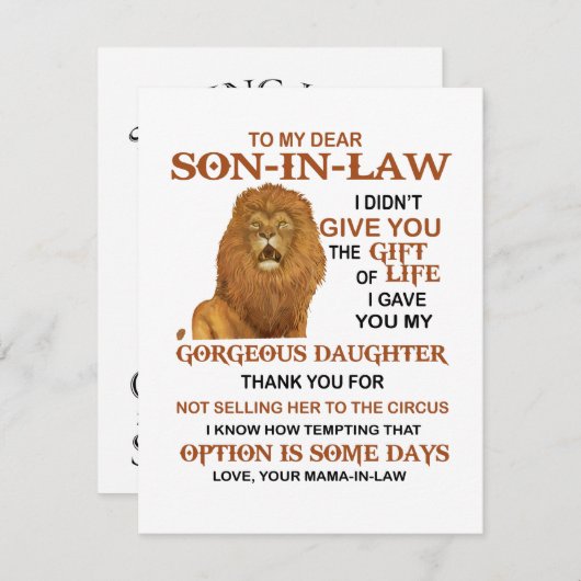 愛娘をあなたに託しました 招待状 (正面/裏面)