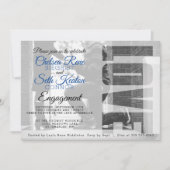 愛婚約 – 青 – 自分で作成 招待状 (正面)