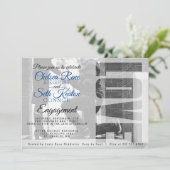 愛婚約 – 青 – 自分で作成 招待状 (スタンド正面)