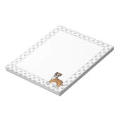 愛嬌のあるボクサー、かわいい漫画の犬 ノートパッド (回転)