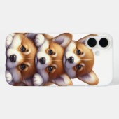 愛嬌のある子犬の積み重ね Case-Mate iPhoneケース (裏面 (横))