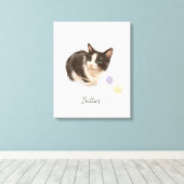 愛嬌のある白黒のバターズ キャンバスプリント (インサイチュ (ウッドフロア))