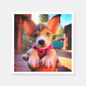 愛子犬 スタンダードカクテルナプキン (正面)