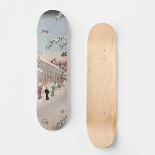 愛宕下養父車線雪景色日本の美術 スケートボード (正面)
