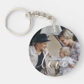 '愛'家族カスタムの写真と名前をカスタムする キーホルダー (正面)