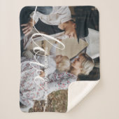 '愛'家族カスタムの写真と名前をカスタムする シェルパブランケット (正面)