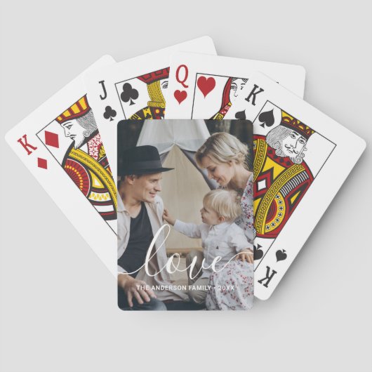 '愛'家族カスタムの写真と名前をカスタムする トランプ (裏面)