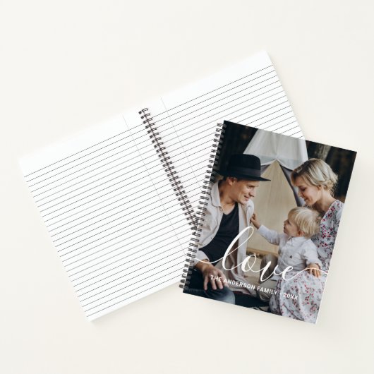 '愛'家族カスタムの写真と名前をカスタムする ノートブック (内部)