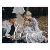 '愛'家族カスタムの写真と名前をカスタムする ポスター (正面)