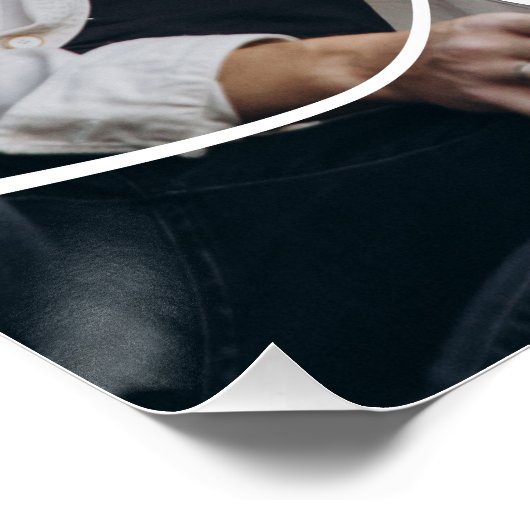 '愛'家族カスタムの写真と名前をカスタムする ポスター (コーナー)