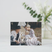 '愛'家族カスタムの写真と名前をカスタムする ポストカード (スタンド正面)