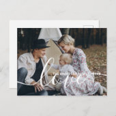 '愛'家族カスタムの写真と名前をカスタムする ポストカード (正面/裏面)