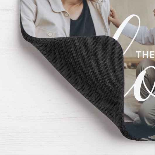 '愛'家族カスタムの写真と名前をカスタムする マウスパッド (コーナー)