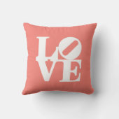 愛小さい手紙および珊瑚の背景 クッション (裏面)