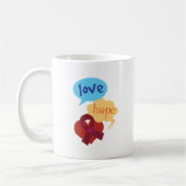 愛希望のバーガンディのリボン コーヒーマグカップ (左)