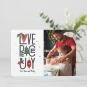 愛平和及び喜びの写真の休日カード 招待状 (スタンド正面)