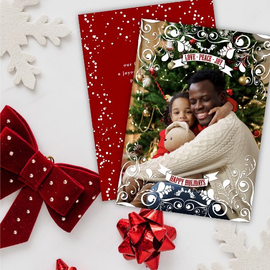 愛平和喜びのアールヌーボーの花の華麗さの写真 シーズンカード