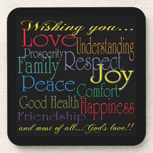 愛平和喜びの幸福のコルクのコースター コースター (正面)