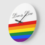 愛平等の虹の旗LGBTのレズビアンゲイプライド ラージ壁時計 (傾斜)