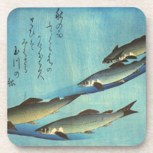 愛広重の魚色日本のプリント コースター