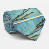 愛広重の魚色日本のプリント ネクタイ (ロール)