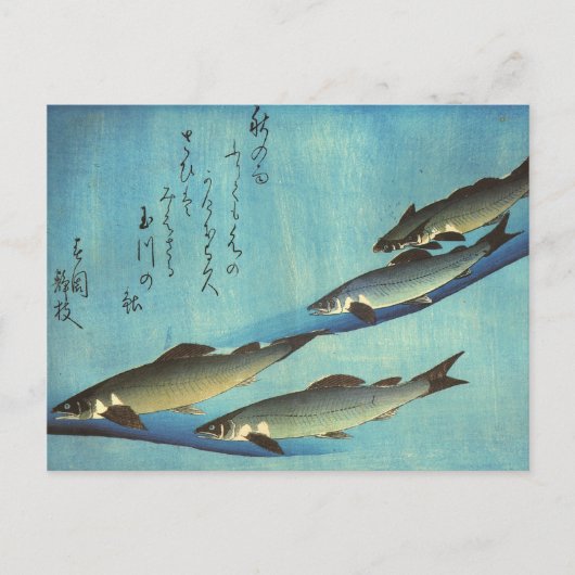 愛広重の魚色日本のプリント ポストカード (正面)