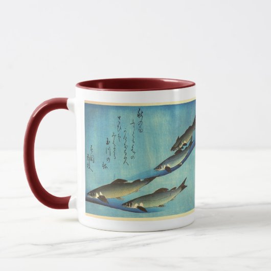 愛広重の魚色日本のプリント マグカップ (左)
