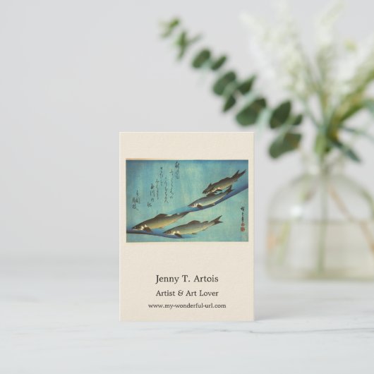 愛広重の魚色日本のプリント 名刺 (スタンド正面)