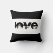 愛引用文はっきりした文字白黒モダンスタイル クッション (裏面)