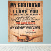 愛引用文ガールフレンドのためのガールフレンド誕生日ギフト キャンバスプリント (インサイチュ (ウッドフロア))