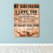 愛引用文ガールフレンドのためのガールフレンド誕生日ギフト キャンバスプリント (インサイチュ (ウッドフロア))