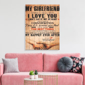 愛引用文ガールフレンドのためのガールフレンド誕生日ギフト キャンバスプリント (インサイチュ (リビング))