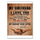 愛引用文ガールフレンドのためのガールフレンド誕生日ギフト テーブルナンバー (正面)