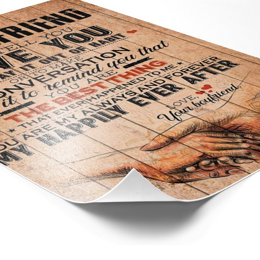 愛引用文ガールフレンドのためのガールフレンド誕生日ギフト フォトプリント            (角)