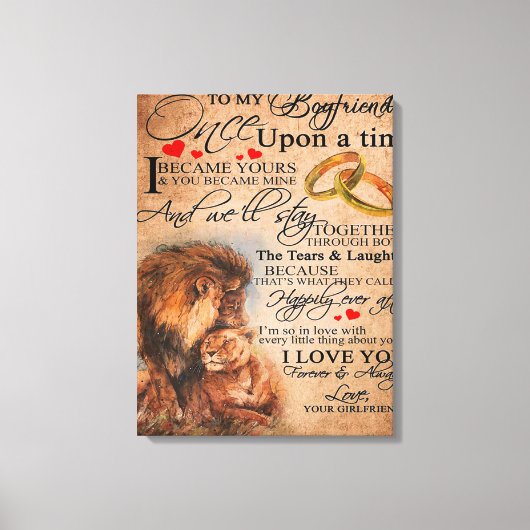 愛引用文ボーイフレンドのためのボーイフレンド誕生日ギフト キャンバスプリント (正面)