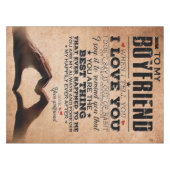 愛引用文ボーイフレンドの夫の愛誕生日 テーブルクロス (正面(横))