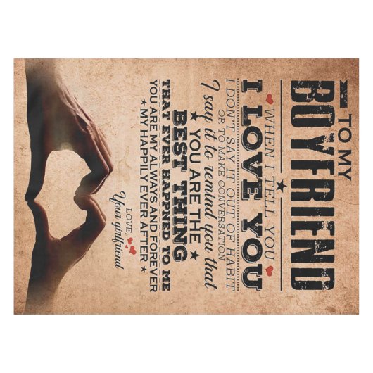 愛引用文ボーイフレンドの夫の愛誕生日 テーブルクロス (正面(横))