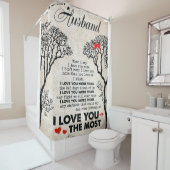 愛引用文夫ギフトアイディア夫誕生日 シャワーカーテン (インサイチュ)
