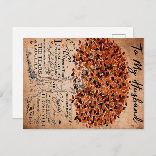 愛引用文夫ギフトアイディア夫誕生日 ポストカード (正面/裏面)